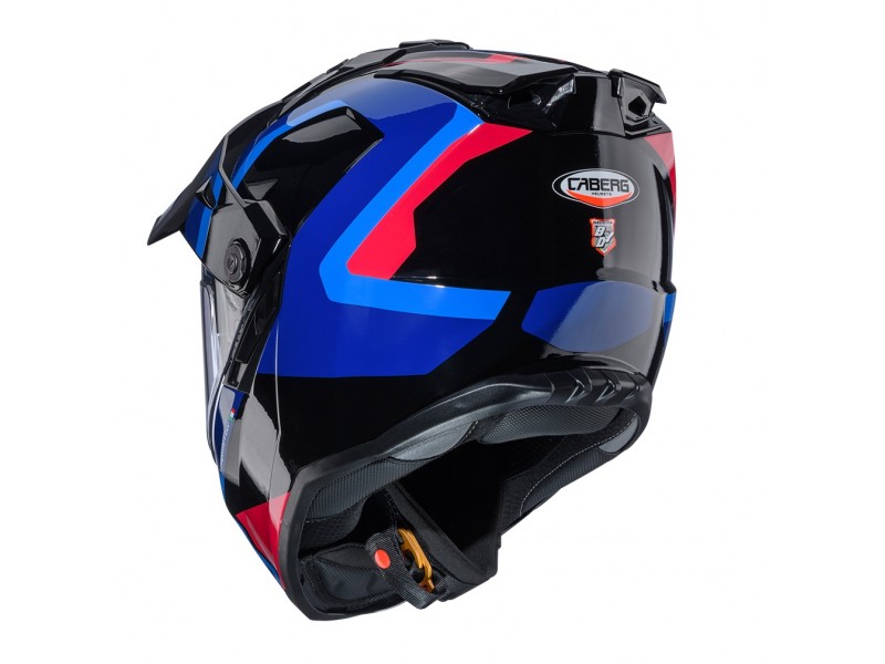 Casca adventure/off road Caberg model Tanami SV Scram O4 negru/albastru/rosu lucios Pinlock ready - lentila Pinlock inclusa