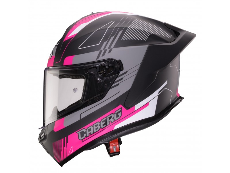Casca integrala Caberg model Roxter Colt S2 negru/fuchsia (roz)/gri mat Pinlock ready