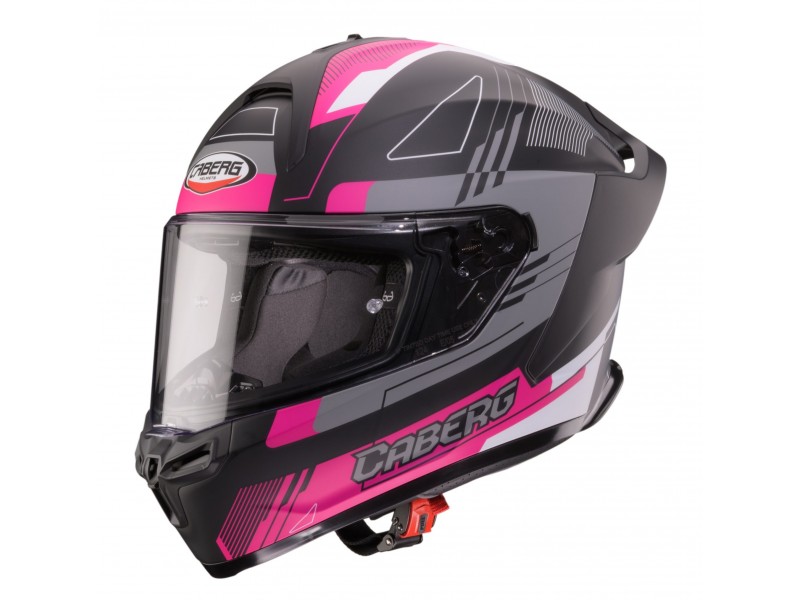 Casca integrala Caberg model Roxter Colt S2 negru/fuchsia (roz)/gri mat Pinlock ready