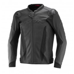 Geaca (jacheta) motociclete barbati piele Racing Ixon vara model Vortex 3 MS culoare: negru/negru