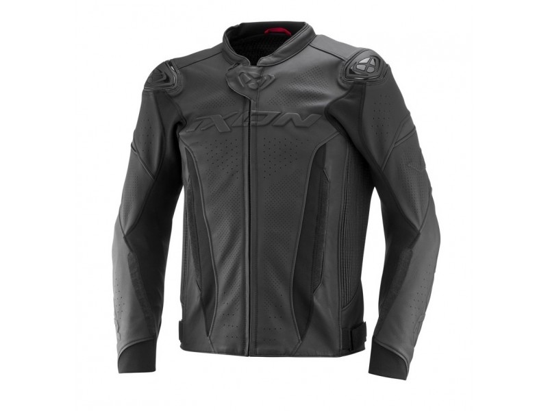 Geaca (jacheta) motociclete barbati piele Racing Ixon vara model Vortex 3 MS culoare: negru/negru