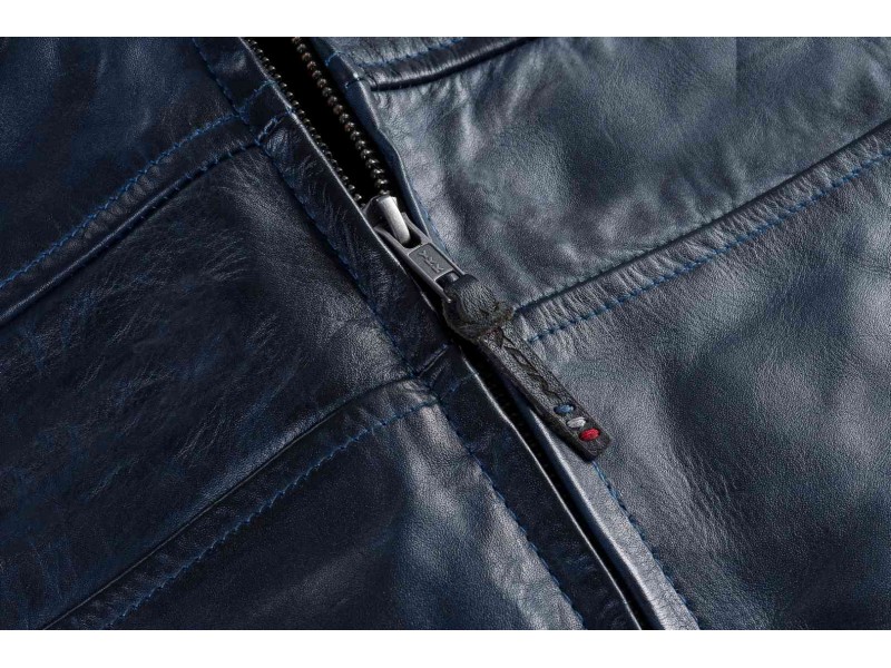 Geaca (jacheta) motociclete barbati piele Urban/Heritage Ixon All season model Spark MS culoare: navy (albastru)