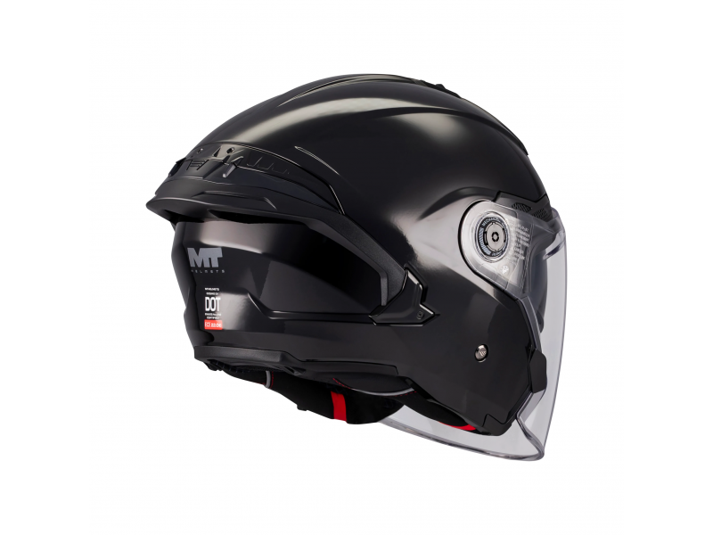 Casca open face motociclete MT Cosmo SV Pure A1 negru lucios (ochelari soare integrati) - tip viziera: MT-V-37