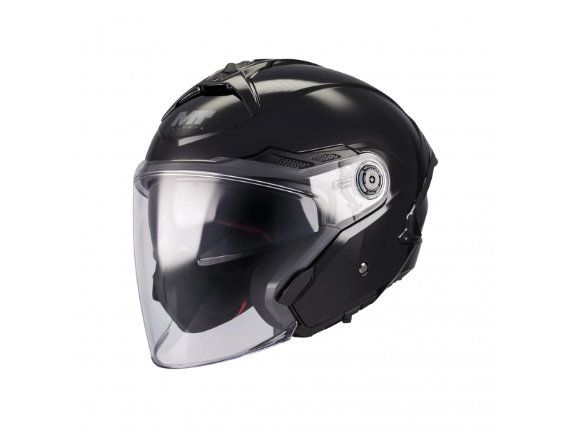 Casca open face motociclete MT Cosmo SV Pure A1 negru lucios (ochelari soare integrati) - tip viziera: MT-V-37