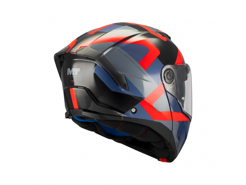 Casca modulabila MT Atom 2 SV Dexter B15 rosu/albastru lucios (ochelari soare integrati) Pinlock Ready - tip viziera: MT-V-35 Casca modulabila MT Atom 2 SV Dexter B15 rosu/albastru lucios (ochelari soare integrati) Pinlock Ready - tip viziera: MT-V-35