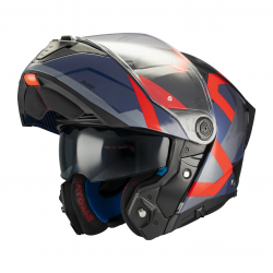 Casca modulabila MT Atom 2 SV Dexter B15 rosu/albastru lucios (ochelari soare integrati) Pinlock Ready - tip viziera: MT-V-35