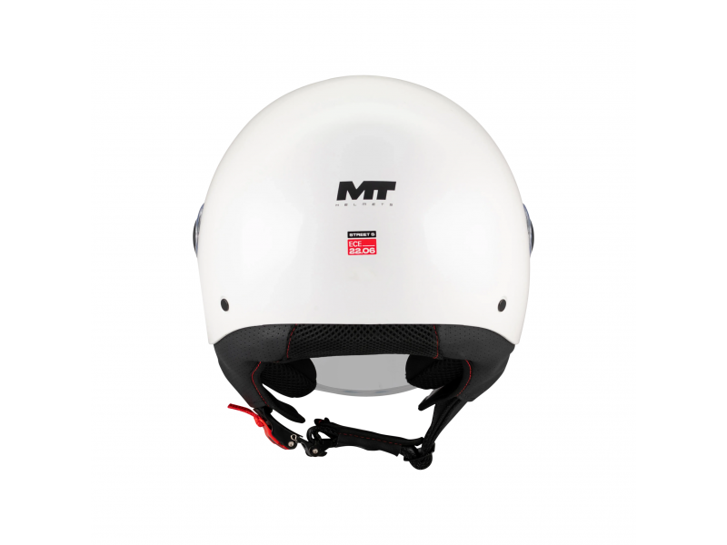 Casca open face motociclete MT Street S Pure A0 alb lucios – omologare noua ECE 22.06 - tip viziera: MT-V-15B