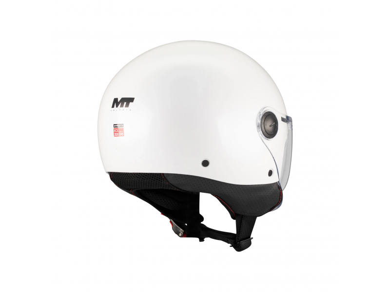Casca open face motociclete MT Street S Pure A0 alb lucios – omologare noua ECE 22.06 - tip viziera: MT-V-15B