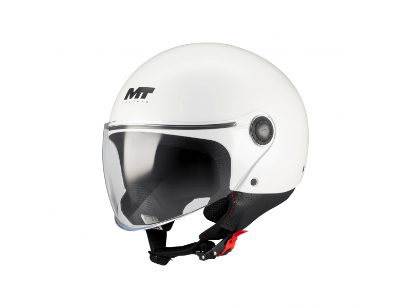 Casca open face motociclete MT Street S Pure A0 alb lucios – omologare noua ECE 22.06 - tip viziera: MT-V-15B