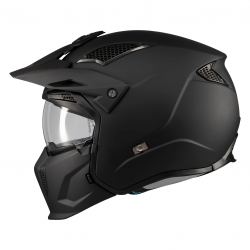 Casca MT Streetfighter SV S Pure A1 negru mat (ochelari soare integrati) - masca (protectie) barbie si cozoroc detasabile