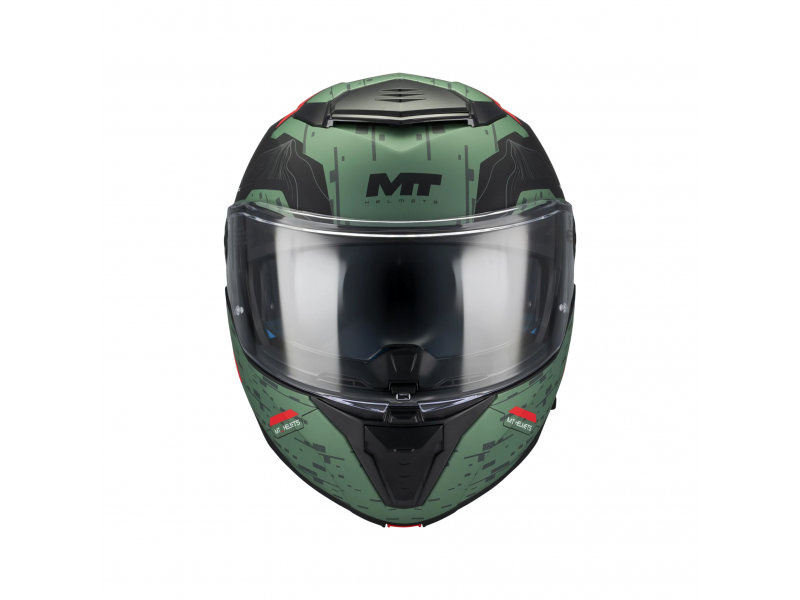 Casca modulabila MT Atom 2 SV Highlands C6 verde mat (ochelari soare integrati) Pinlock Ready - tip viziera: MT-V-35
