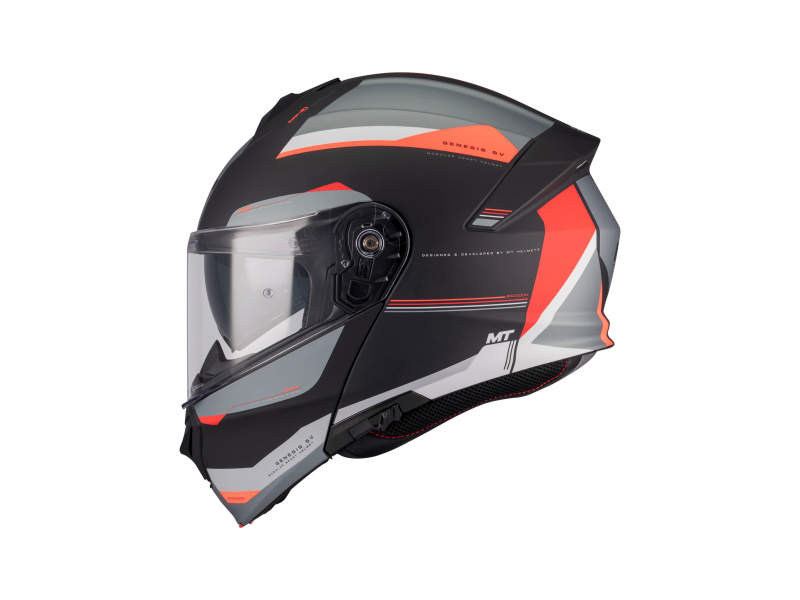Casca modulabila MT Genesis SV Raccoon B5 rosu mat Pinlock ready - omologare noua ECE 22.06