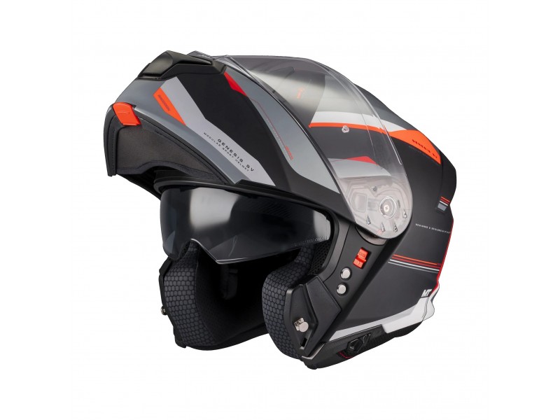 Casca modulabila MT Genesis SV Raccoon B5 rosu mat Pinlock ready - omologare noua ECE 22.06
