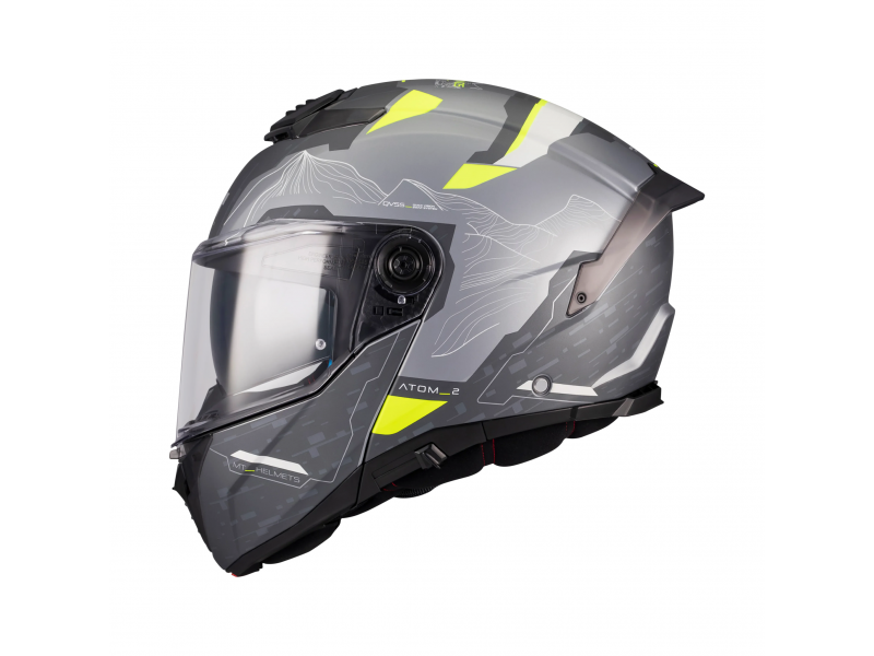Casca modulabila MT Atom 2 SV Highlands E2 gri mat (ochelari soare integrati) Pinlock Ready - tip viziera: MT-V-35