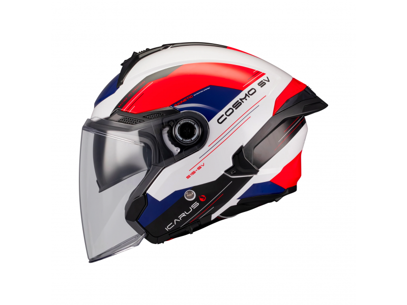 Casca open face motociclete MT Cosmo SV Icarus A5 rosu lucios (ochelari soare integrati) - tip viziera: MT-V-37