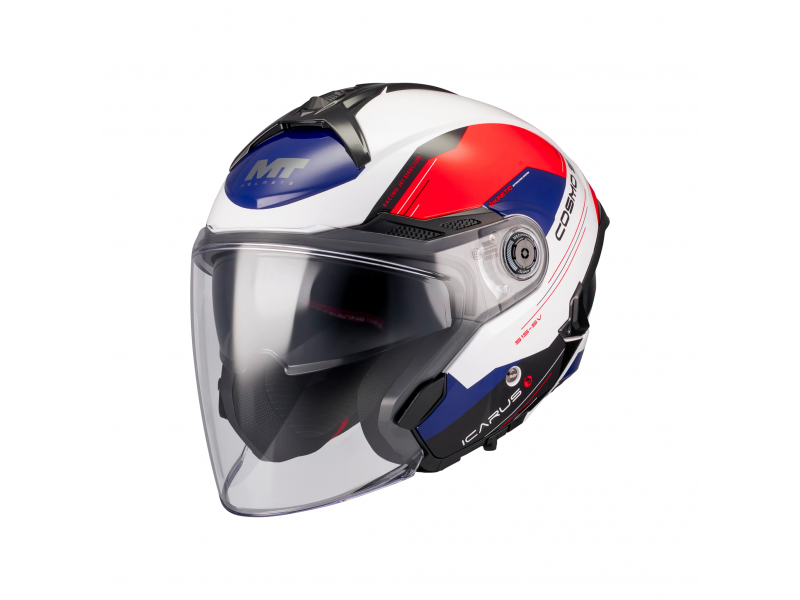 Casca open face motociclete MT Cosmo SV Icarus A5 rosu lucios (ochelari soare integrati) - tip viziera: MT-V-37