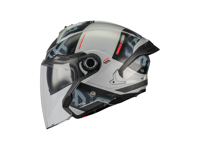 Casca open face motociclete MT Cosmo SV Arrow C2 gri lucios (ochelari soare integrati) - tip viziera: MT-V-37