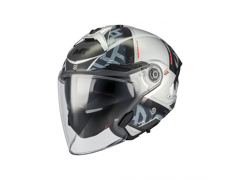 Casca open face motociclete MT Cosmo SV Arrow C2 gri lucios (ochelari soare integrati) - tip viziera: MT-V-37