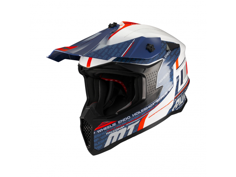Casca enduro/offroad MT model Falcon S Ruler A15 alb lucios
