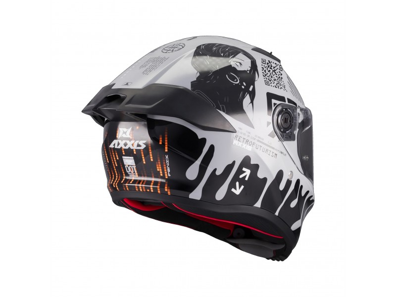 Casca integrala Axxis Fenix Cyberpunk C4 alb lucios - tip viziera: MT-V-31B