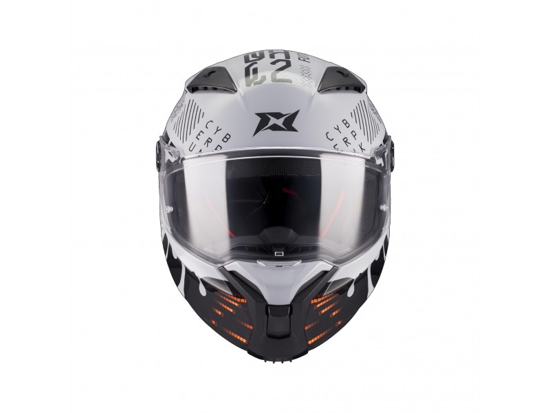 Casca integrala Axxis Fenix Cyberpunk C4 alb lucios - tip viziera: MT-V-31B