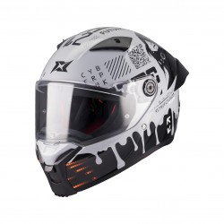 Casca integrala Axxis Fenix Cyberpunk C4 alb lucios - tip viziera: MT-V-31B