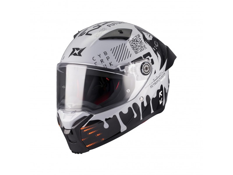 Casca integrala Axxis Fenix Cyberpunk C4 alb lucios - tip viziera: MT-V-31B