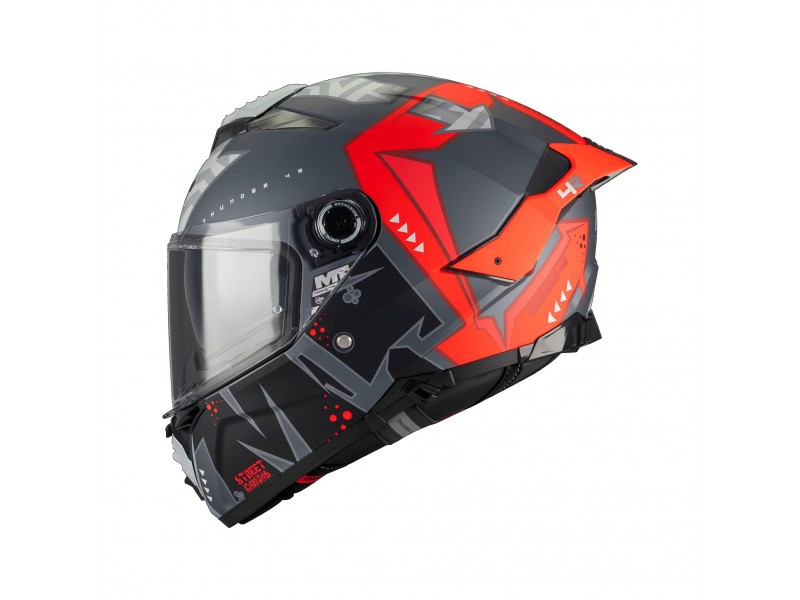 Casca integrala MT Thunder 4 R SV Canvas C5 rosu mat (ochelari soare integrati) + lentila antiaburire Pinlock 70 cadout - tip viziera: MT-V-28C
