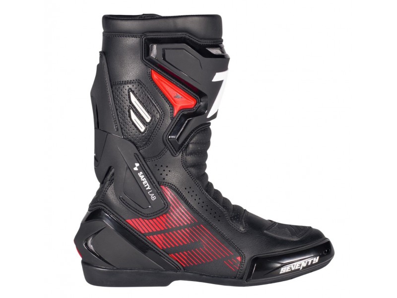 Ghete (cizme) moto Racing Unisex Seventy model SD-BR26 Alpha culoare: negru/rosu/alb