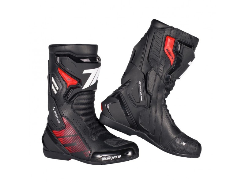 Ghete (cizme) moto Racing Unisex Seventy model SD-BR26 Alpha culoare: negru/rosu/alb