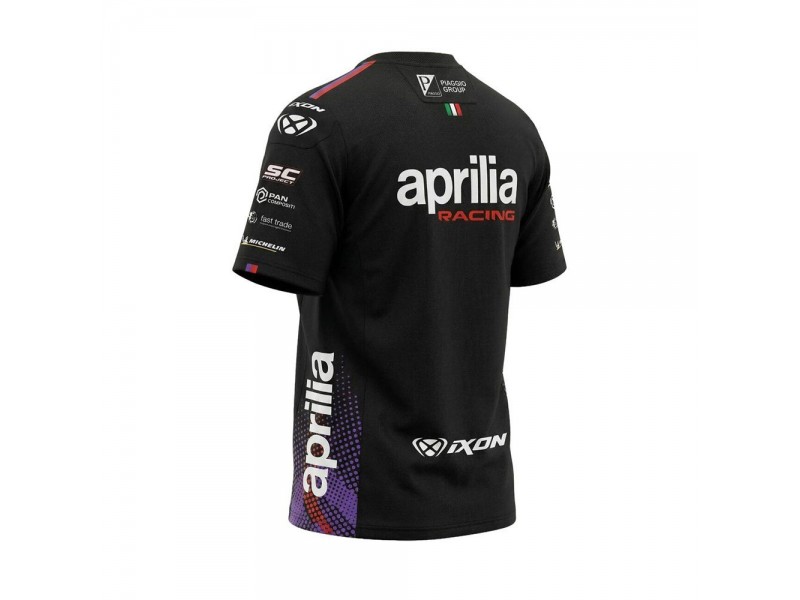 Tricou barbati Ixon model TS1 APRILIA 26 MS culoare: negru/mov/rosu neon (produs cu licenta Aprilia)