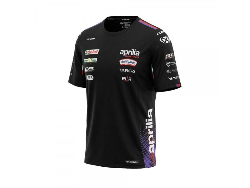 Tricou barbati Ixon model TS1 APRILIA 26 MS culoare: negru/mov/rosu neon (produs cu licenta Aprilia)