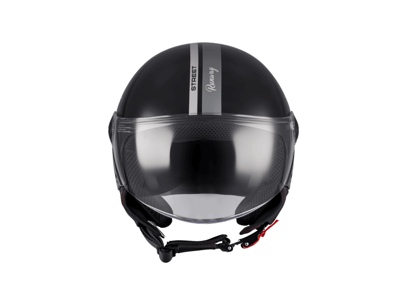 Casca open face motociclete MT Street S Runway B2 negru/gri lucios - omologare noua ECE 22.06