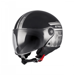 Casca open face motociclete MT Street S Runway B2 negru/gri lucios - omologare noua ECE 22.06