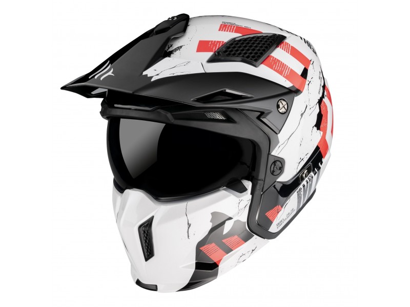 Casca MT Streetfighter SV Skull2020 A0 alb lucios (ochelari soare integrati) - masca (protectie) barbie si cozoroc detasabile Casca MT Streetfighter SV Skull2020 A0 alb lucios (ochelari soare integrati) - masca (protectie) barbie si cozoroc detasabile