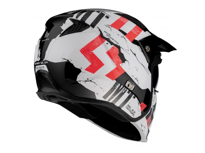 Casca MT Streetfighter SV Skull2020 A0 alb lucios (ochelari soare integrati) - masca (protectie) barbie si cozoroc detasabile Casca MT Streetfighter SV Skull2020 A0 alb lucios (ochelari soare integrati) - masca (protectie) barbie si cozoroc detasabile