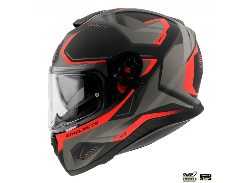 Casca integrala MT Thunder III SV Turbine C4 portocaliu fluor mat (ochelari soare integrati)