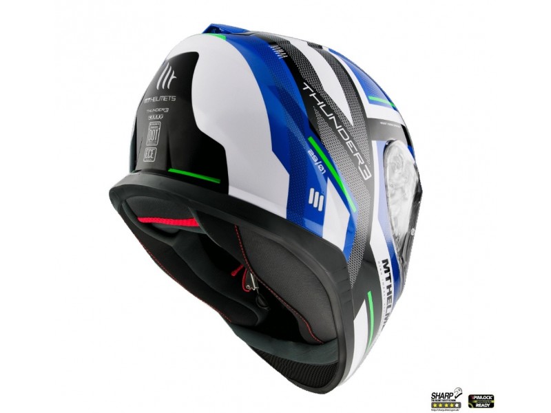 Casca integrala MT Thunder III SV Carry C7 albastru lucios (ochelari soare integrati)