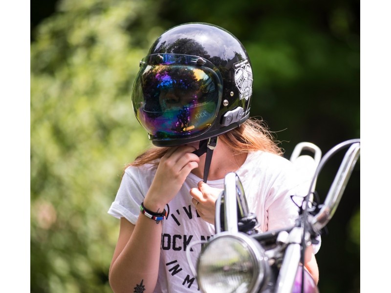 Viziera oglinda iridium (curbubeu) (bubble visor) casca Custom Rider - Le Mans - Le Mans SV