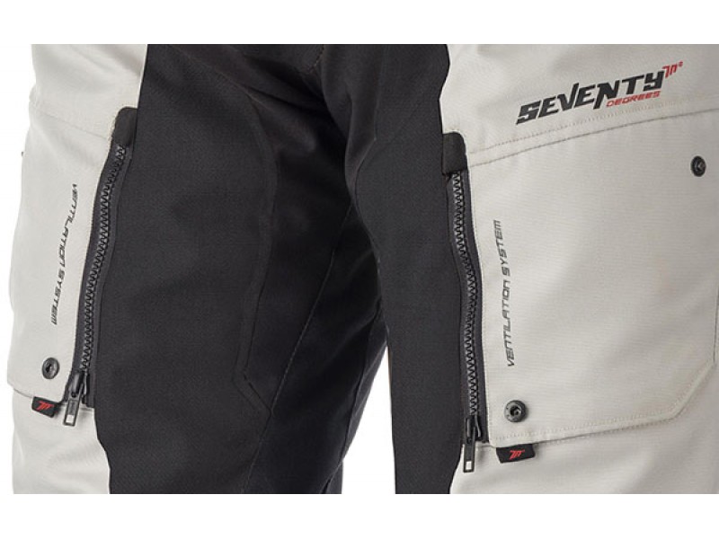 Pantaloni motociclete Touring unisex Seventy vara/iarna model SD-PT1S culoare: negru/gri (varianta SD-PT1 scurta)