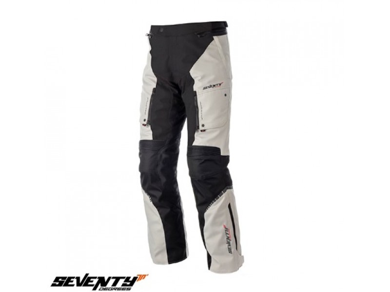 Pantaloni motociclete Touring unisex Seventy vara/iarna model SD-PT1S culoare: negru/gri (varianta SD-PT1 scurta)