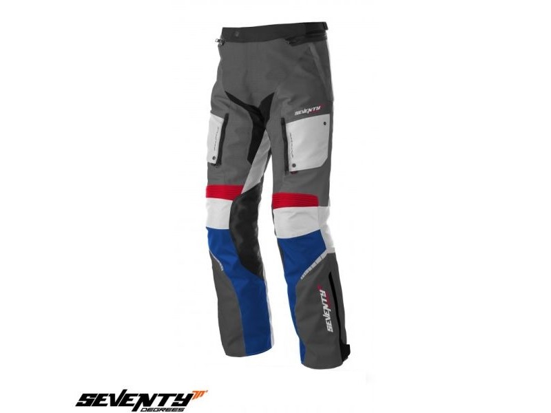 Pantaloni motociclete Touring unisex Seventy vara/iarna model SD-PT3 culoare: gri/rosu/albastru Pantaloni motociclete Touring unisex Seventy vara/iarna model SD-PT3 culoare: gri/rosu/albastru