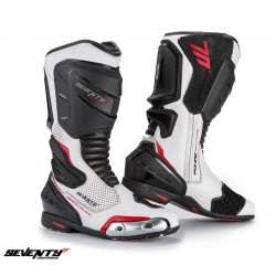 Ghete (cizme) moto Racing Unisex Seventy model SD-BR1 culoare: alb/rosu Ghete (cizme) moto Racing Unisex Seventy model SD-BR1 culoare: alb/rosu