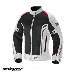 Geaca (jacheta) motociclete femei Touring vara Seventy model SD-JT36 culoare: alb/rosu Geaca (jacheta) motociclete femei Touring vara Seventy model SD-JT36 culoare: alb/rosu