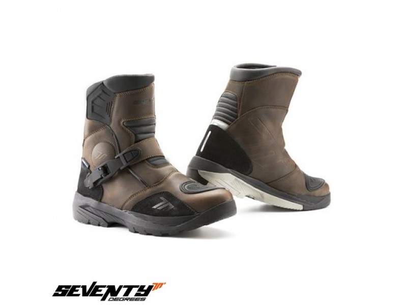 Ghete (cizme) moto Adventure (Touring) Unisex Seventy model SD-BA5 culoare: maro
