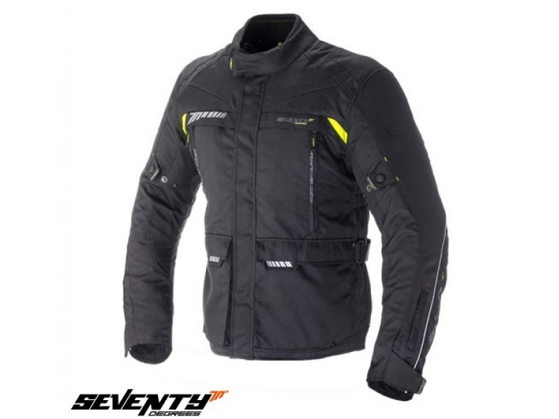 Geaca (jacheta) motociclete barbati Touring Seventy vara/iarna model SD-JT41 culoare: negru/galben fluor