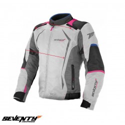 Geaca (jacheta) motociclete femei Racing Seventy vara/iarna model SD-JR49 culoare: gri/albastru/roz Geaca (jacheta) motociclete femei Racing Seventy vara/iarna model SD-JR49 culoare: gri/albastru/roz