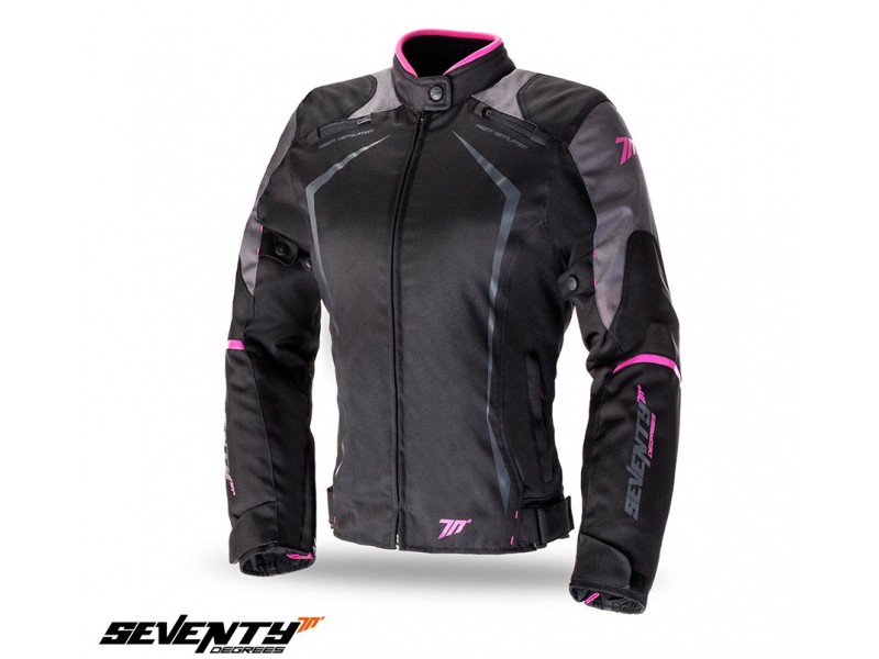 Geaca (jacheta) motociclete femei Racing Seventy vara/iarna model SD-JR49 culoare: negru/roz
