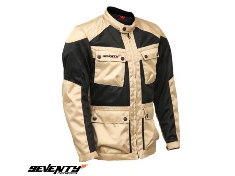 Geaca (jacheta) motociclete barbati Touring vara Seventy model SD-JC30 culoare: negru/bej Geaca (jacheta) motociclete barbati Touring vara Seventy model SD-JC30 culoare: negru/bej