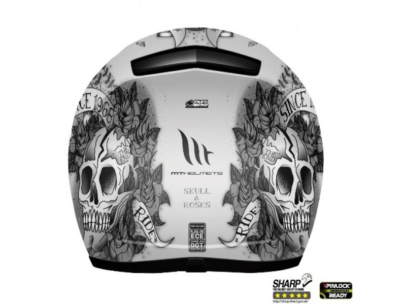 Casca integrala motociclete MT Revenge Skull & Rose gri/negru mat